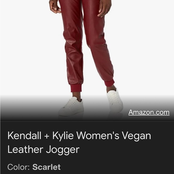 Pants - Kendal n Kylie women vegan leather joggers